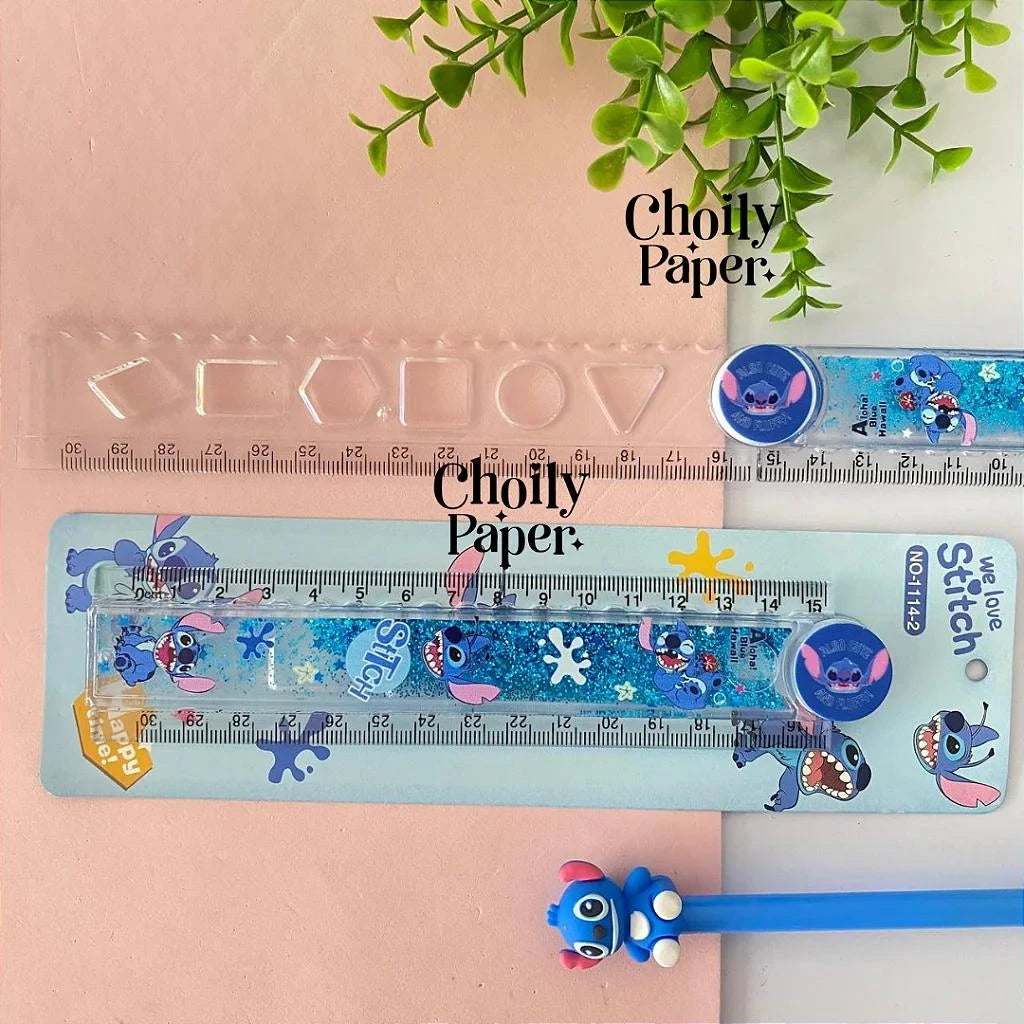 Régua Dobrável Stitch c/ Glitter - 30cm