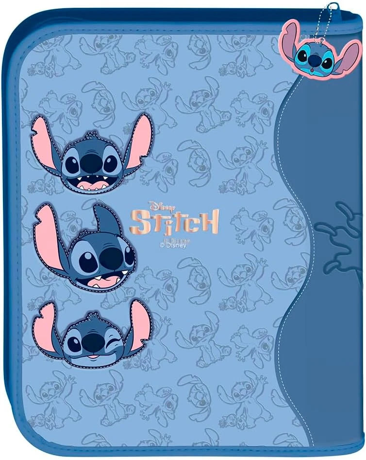 Fichário Argolado Universitário Stitch - Ziper
