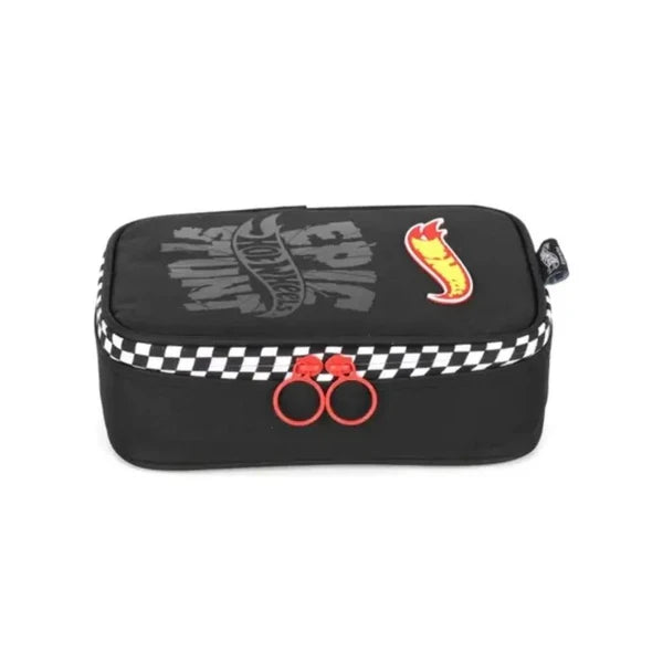 Estojo Escolar Box 100 Pens Hot Wheels Preto
