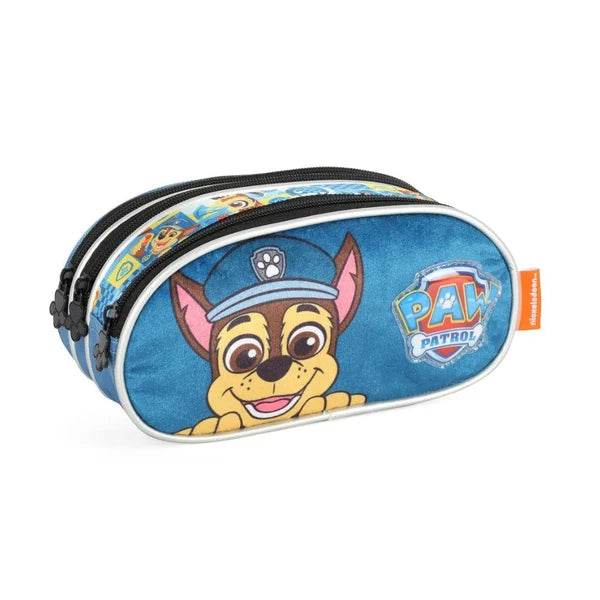 Estojo Escolar Triplo Patrulha Canina Azul