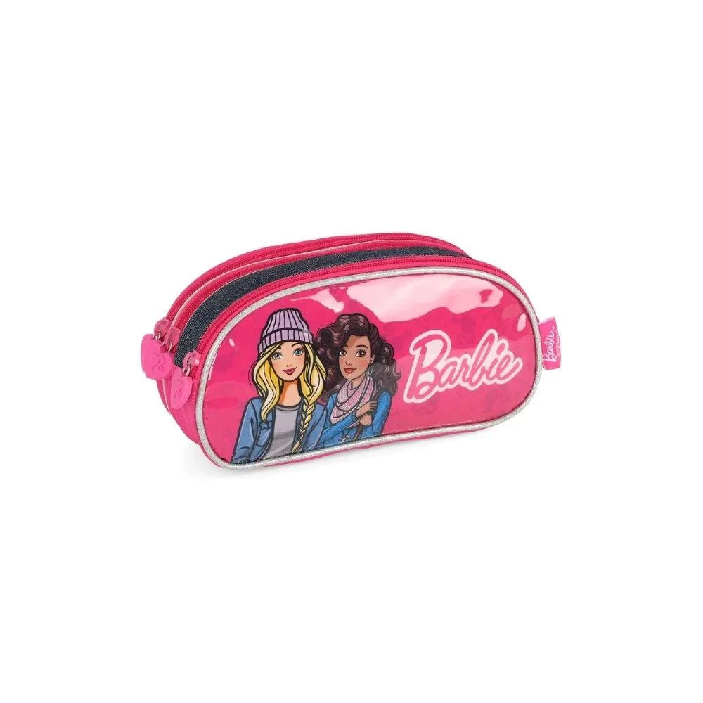 Estojo Escolar Triplo Barbie Azul